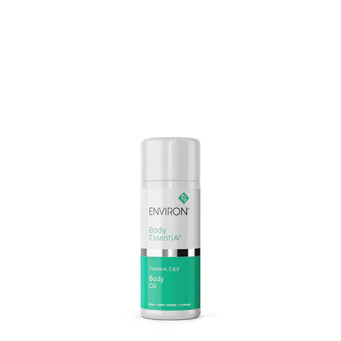 Environ Vitamin A C & E Body Oil in a 100ml bottle, showcasing the product with a sleek label and clear packaging.