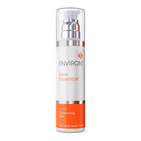 Environ Low Foam Cleansing Gel in 200ml bottle, gentle facial cleanser with low foam formula for clean, refreshed skin