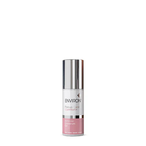 Environ Vita-Enriched Colostrum Gel in 30ml, showing the tube with product branding and applicator tip for skincare.