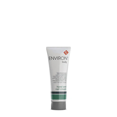 Environ Hand and Nail Cream in a 50ml tube, showing smooth texture and moisturizing formula for healthy skin.