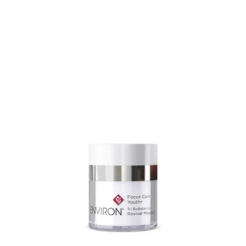 Environ Tri Bio-Botanical Revival Masque in a 50ml jar, featuring a nourishing skincare treatment with botanical ingredients.