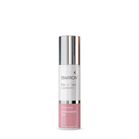 Environ Vita-Enriched Antioxidant Gel in a 50ml jar, featuring a clear gel texture with a light blue label and silver lid.