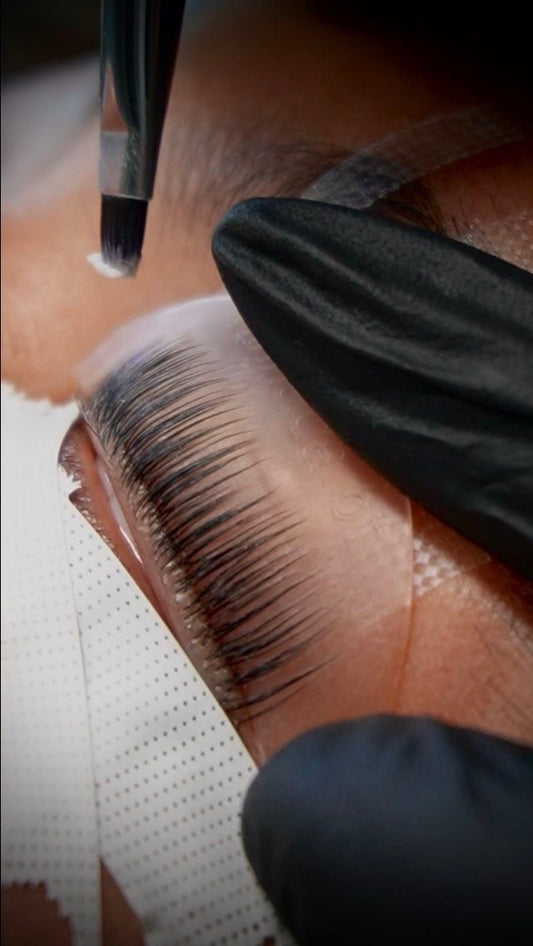 Korean lash lift and tint by Skin by Jacqueline in Scottsdale, AZ showing lifted, defined, and tinted eyelashes on a client.